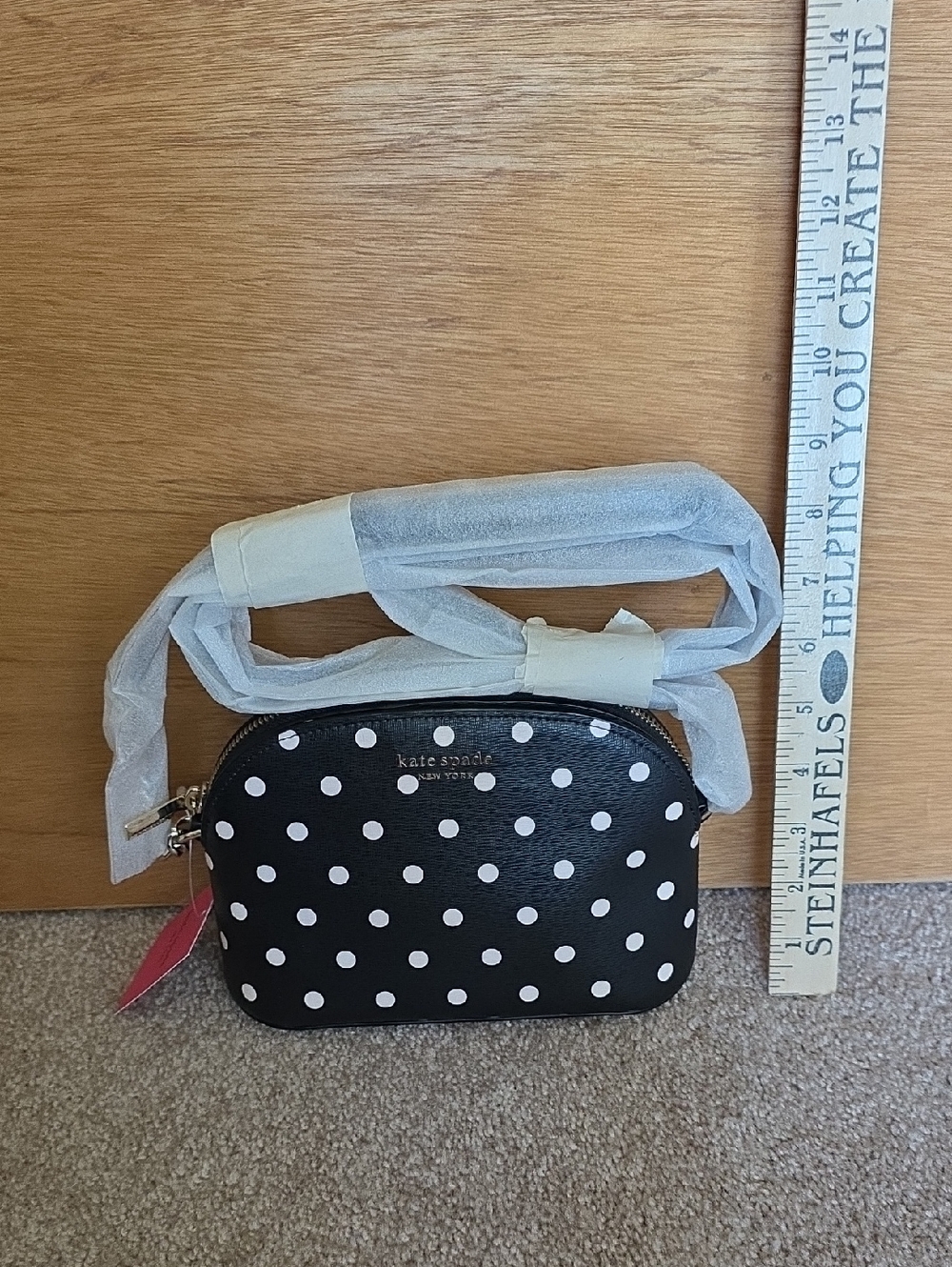 kate spade Black with White Polka Dot Crossbody Bag
